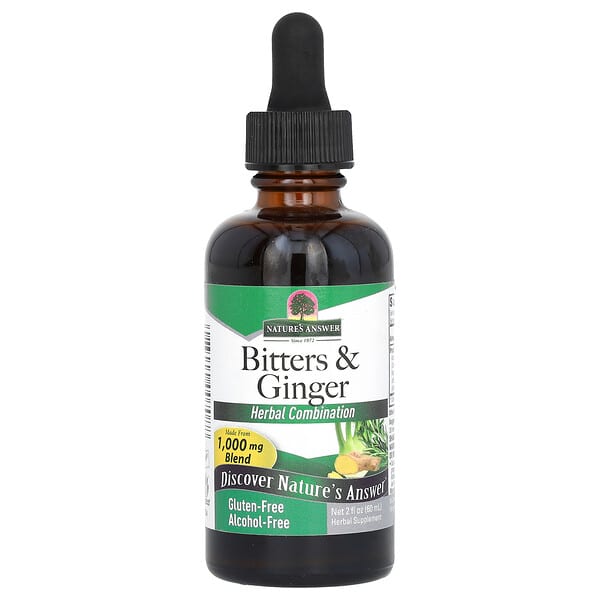 Bitters & Ginger, Alcohol-Free, 1,000 mg, 2 fl oz (60 ml)