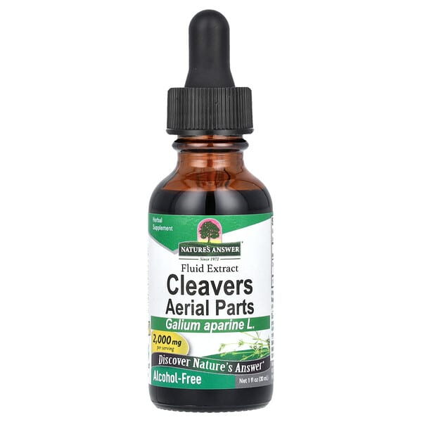 Cleavers Aerial Parts, Fluid Extract, Alcohol-Free, 2,000 mg, 1 fl oz (30 ml)