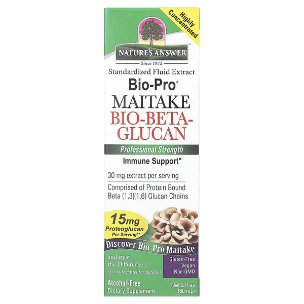 Nature's Answer, BioPro Maitake BioBetaGlucan, AlcoholFree, 30 mg, 2 fl oz (60 ml)