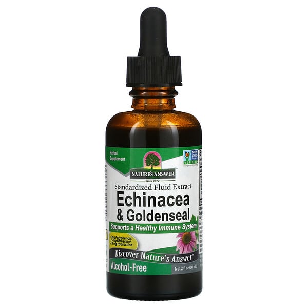 Nature's Answer, Echinacea & Goldenseal, Echinacea und Gelbwurzel, alkoholfrei, 60 ml (2 fl. oz.