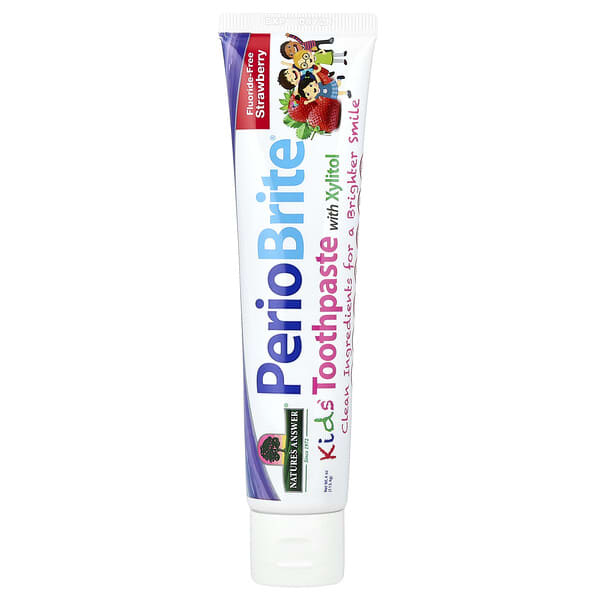 Nature's Answer, PerioBrite®, 어린이용 불소 무함유 치약, 자일리톨, 딸기 함유, 113.4g(4oz)