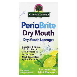 Nature's Answer, PerioBrite, леденцы от сухости во рту, лимон и лайм, 100 леденцов