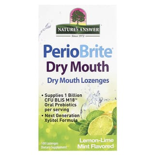Nature's Answer, Pastillas para la boca seca PerioBrite, Lima-limón y menta, 100 pastillas