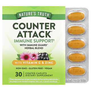 Nature's Truth, Counter Attack® with Vitamin C & Zinc, 30 Coated Caplets