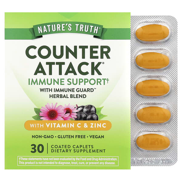 Nature's Truth, Counter Attack® with Vitamin C & Zinc, 30 Coated Caplets — product photo 1