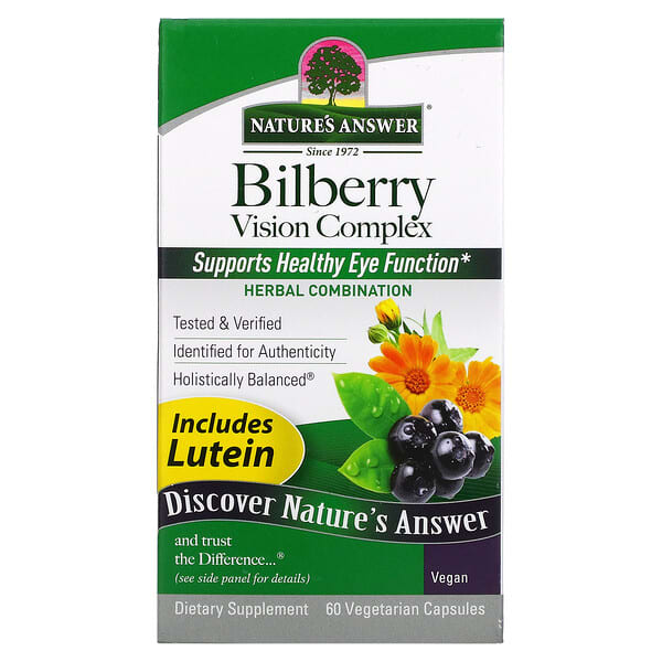 Nature's Answer, Bilberry Vision Complex, 60 вегетарианских капсул