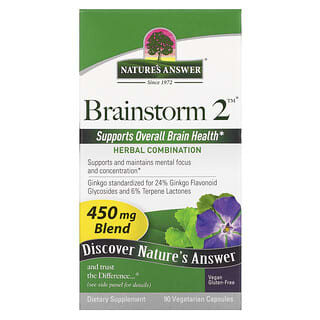 Nature's Answer, Brainstorm 2, Combinación de hierbas, 450 mg, 90 cápsulas vegetales