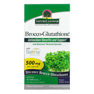 Nature's Answer, Brocco-Glutathione, средство с брокколи и глутатионом, 500 мг, 60 растительных капсул
