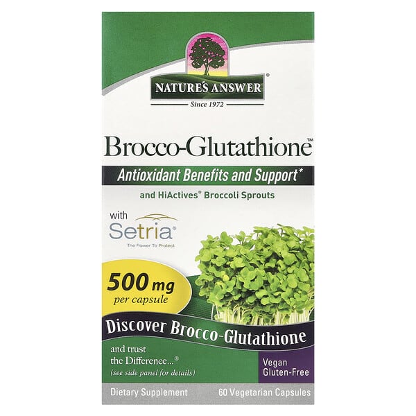 Nature's Answer Brocco-Glutathione, 500 mg, 60 Vegetarian Capsules