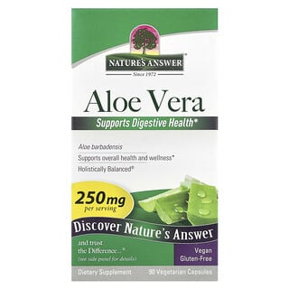 Nature's Answer, Aloe vera fytogel, 250 mg, 90 vegetariánských kapslí