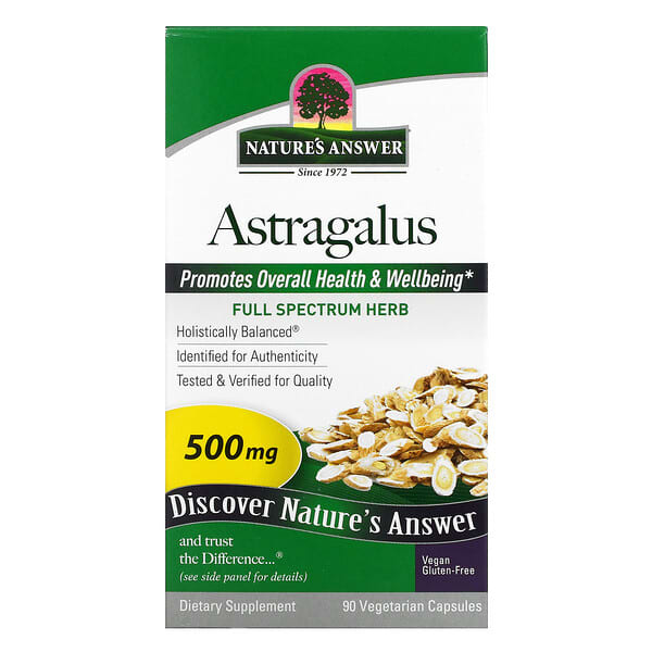 Nature's Answer, Астрагал, 500 мг, 90 вегетаріанських капсул
