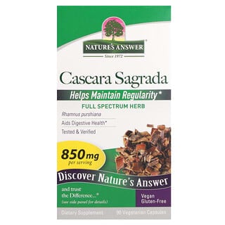 Nature's Answer, каскара, 850 мг, 90 вегетарианских капсул (425 мг в 1 капсуле)