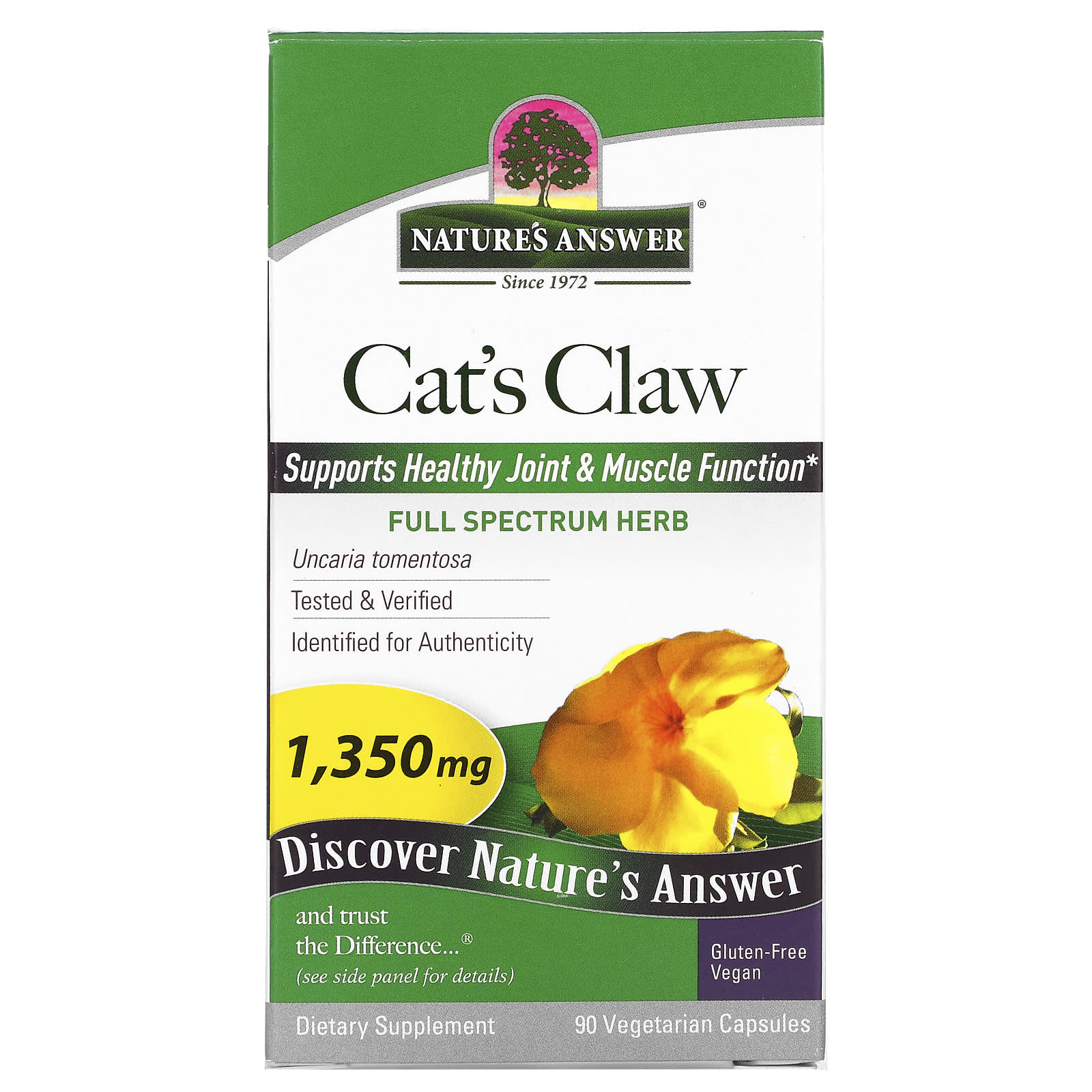 Nature's Answer, キャッツクロー、450 mg、ベジカプセル90粒