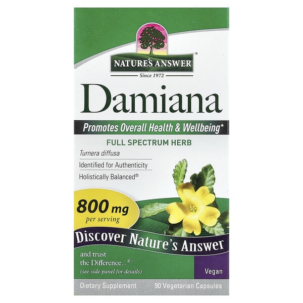 Nature's Answer, 다미아나, 베지 캡슐 90정(캡슐 1정당 400mg)