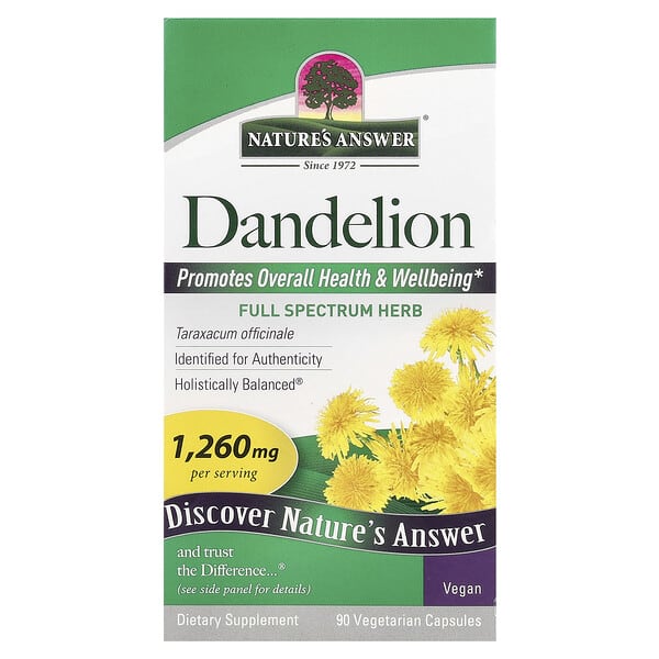 Nature's Answer, Dandelion, 1,260 mg, 90 Vegetarian Capsules (420 mg per Capsule)