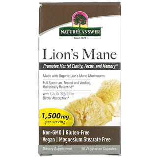 Nature's Answer, Melena de león, 500 mg, 90 cápsulas vegetales