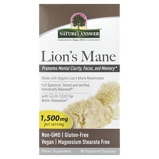 Nature's Answer, Melena de león, 90 cápsulas vegetales (500 mg por cápsula)