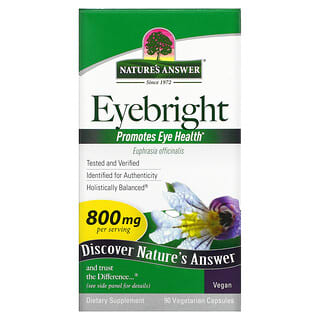 Nature's Answer, Eyebright, 400 mg, 90 cápsulas vegetales
