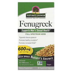 Nature's Answer, Fenogreco, 600 mg, 90 cápsulas vegetales