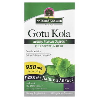 Nature's Answer, Gotu kola, 950 mg, 90 cápsulas vegetales (475 mg por cápsula)