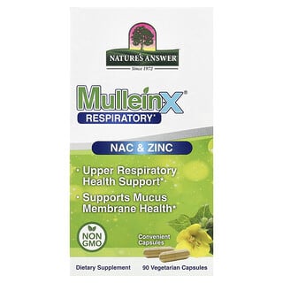 Nature's Answer, MulleinX® Respiratory, NAC & Zinc, 90 Vegetarian Capsules