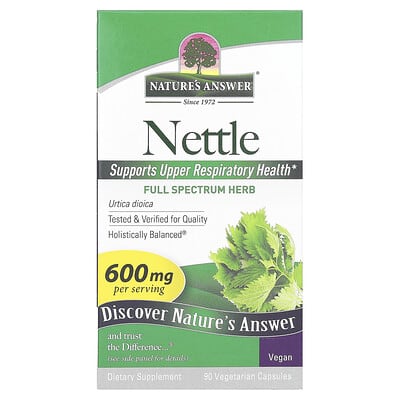 Nature's Answer, Nettle, 600 mg, 90 Veg Capsules (300 mg per capsule)