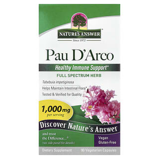 ناتشرز أنسر‏, Pau D'Arco ، 1،000 ملجم ، 90 كبسولة نباتية (500 ملجم لكل كبسولة)