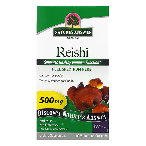 Nature's Answer, Reishi, 500 mg, 90 cápsulas vegetarianas