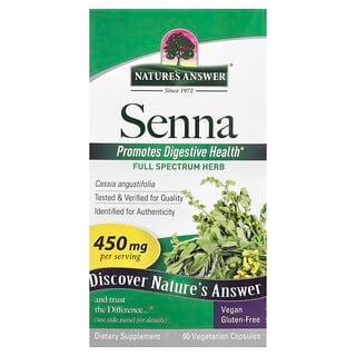 Nature's Answer, Senna, 450 mg, 90 Cápsulas Vegetarianas