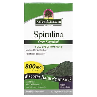 Nature's Answer, Spirulina, Hierba Individual, 90 Cápsulas Vegetarianas