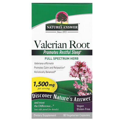 Nature's Answer, Valerian Root, 1500 mg, 90 Vegetarian Capsules (500 mg per capsule)