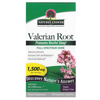 Nature's Answer, корень валерианы, 1500 мг, 90 вегетарианских капсул (500 мг в 1 капсуле)