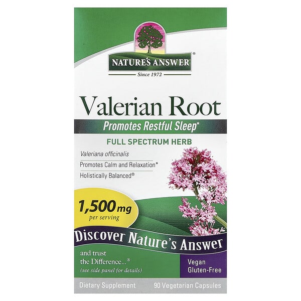 Nature's Answer, Valerian Root, 90 Vegetarian Capsules (500 mg per Capsule) — product photo 1