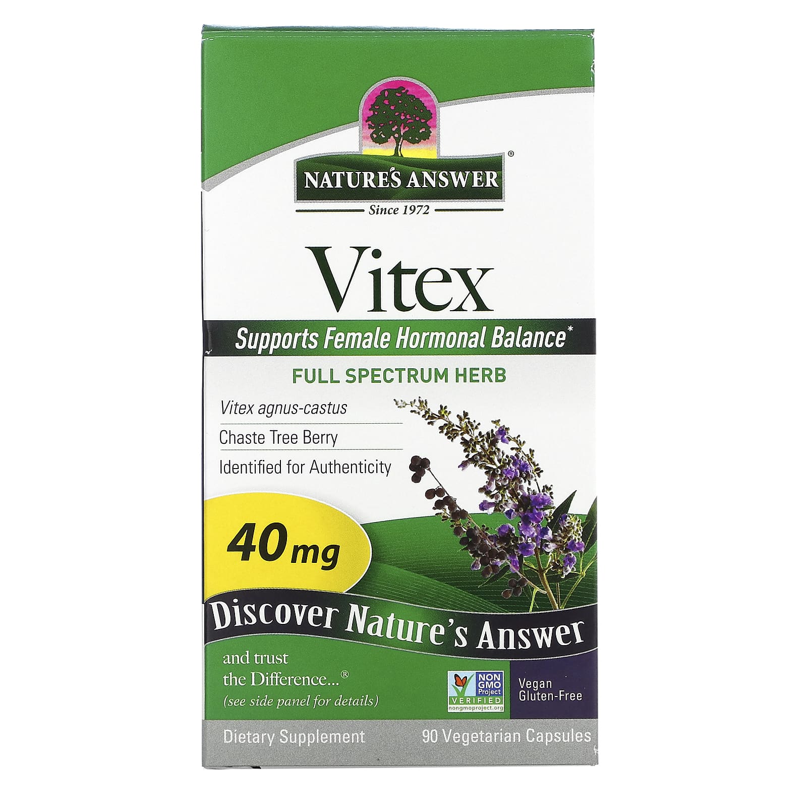 Nature's Answer, Vitex, Agnus Castus Chaste Tree Berry, 18 mg, 18 ...