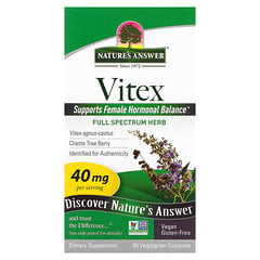 Nature's Answer, Vitex, Baya de árbol casto Agnus-Castus, 40 mg, 90 cápsulas vegetales