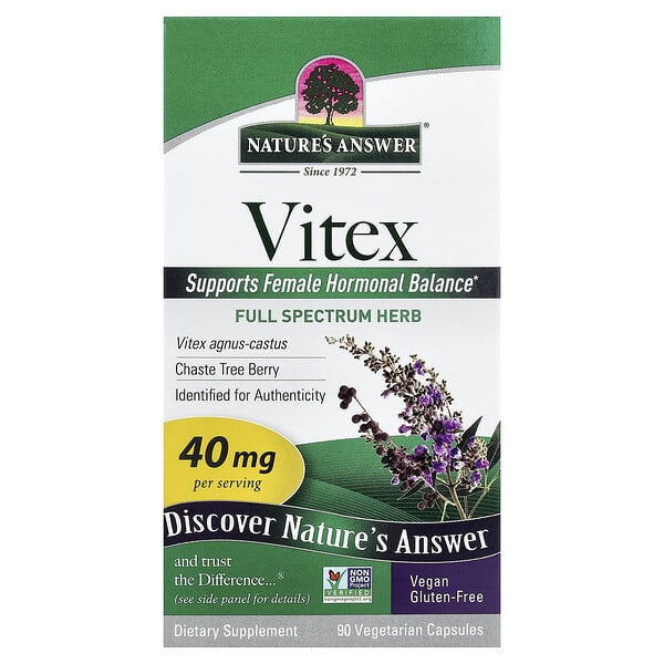 Nature's Answer, Vitex, Agnus-Castus Chaste Tree Berry, 40 mg, 90 Vegetarian Capsules