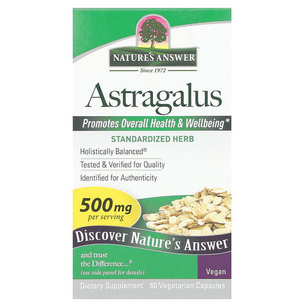 Nature's Answer, Astragalus, 500 mg, 60 Vegetarian Capsules — product photo 1