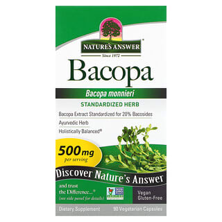 Nature's Answer, бакопа, 500 мг, 90 вегетаріанських капсул