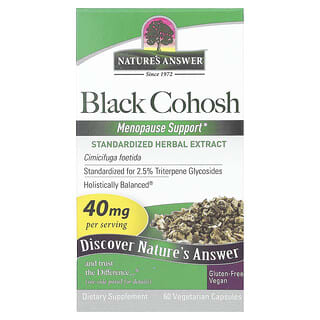 Nature's Answer, Black Cohosh, Traubensilberkerze, 40 mg, 60 pflanzliche Kapseln