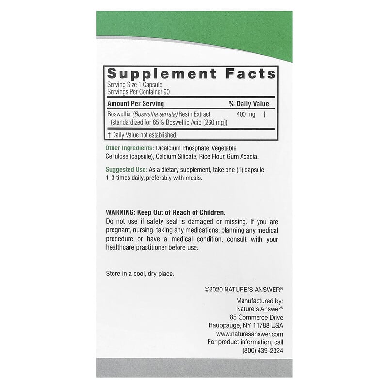 Horbäach Boswellia Serrata Extract 4200mg | 65%  273mg  India Frankincense Supplement Anti Inflammatory Joint Care Oa - View #2