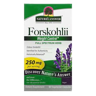 Nature's Answer, Forskohlii, 250 mg, 60 cápsulas vegetales