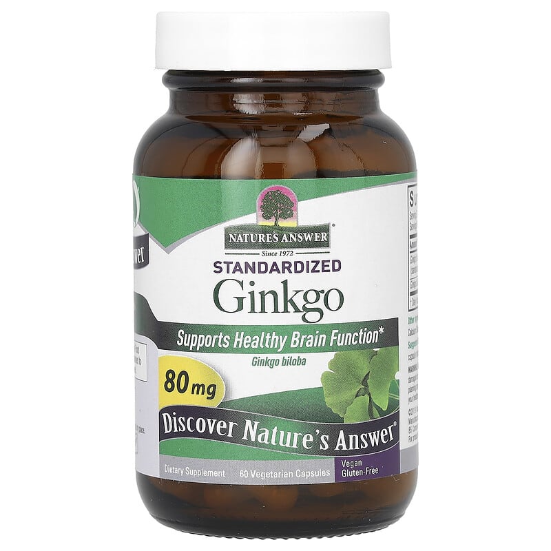 gin Standardized Ginkgo, 80 mg , 60 Vegetarian Capsules