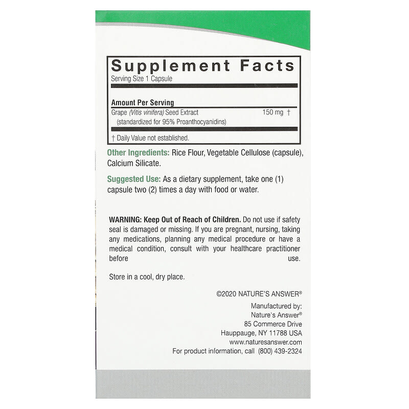 Grape Seed, 150 mg, 60 Vegetarian Capsules
