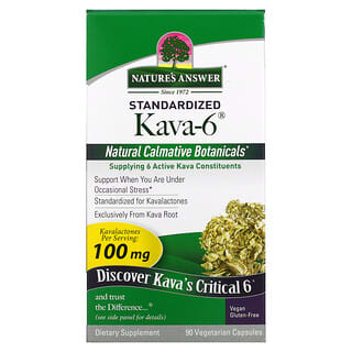 Nature's Answer, Kava-6 بنسبة موحدة، 90 كبسولة نباتية