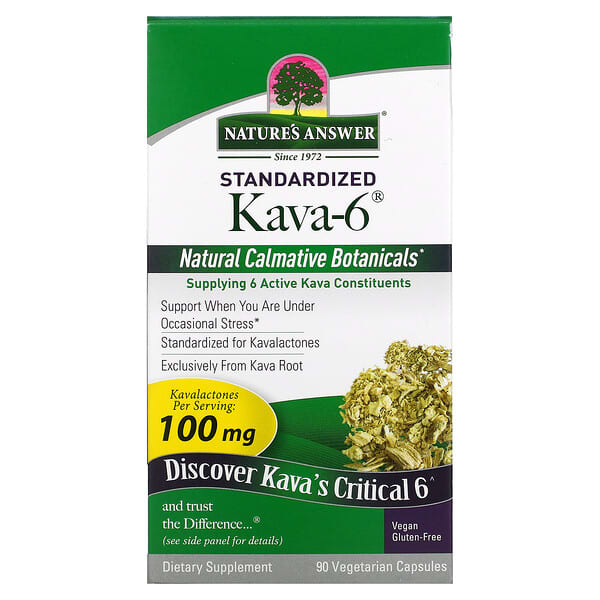 Nature's Answer, Kava-6（カヴァ-6）、ベジカプセル90粒