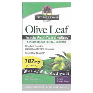 Nature's Answer, Olive Leaf, 187 mg, 60 Vegetarian Capsules