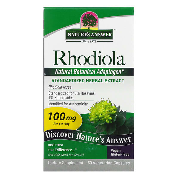 Nature's Answer, Rhodiola, 100 mg, 60 vegetarische Kapseln