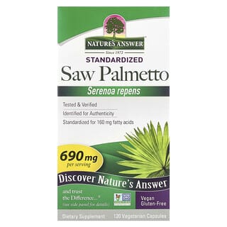 Nature's Answer, Saw Palmetto, Standardize, 690 mg, 120 Vejetaryen Kapsül