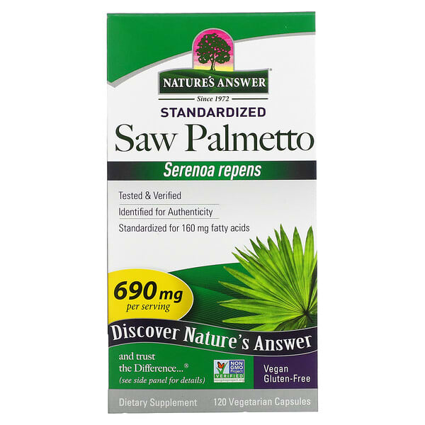 Nature's Answer, Saw Palmetto, Standardisé, 690 mg, 120 capsules végétariennes