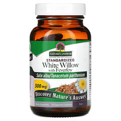 Nature's Answer, Weiße Weide mit Mutterkraut, 500 mg, 60 vegetarische Kapselm